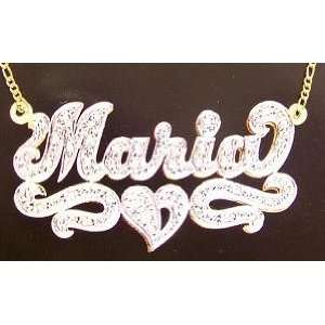 Gold Plated Double Name Plate Necklace Personalized Any Name,gifts/any 
