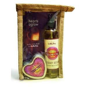 Earthly Body Hearts A Glow Bag  High Tide Glow Oil 8oz & Heart Candle 
