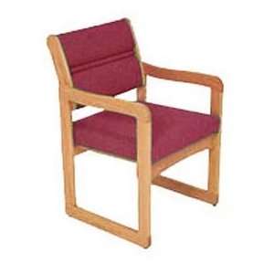  Single Chair With Arms Medium Oak Burgundy Fabric: Office 