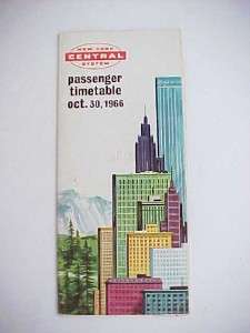   New York Central Passenger Train Time Table Railroad Schedule  