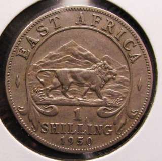1950 East Africa 1 Shilling Silver Coin Uncirculated  