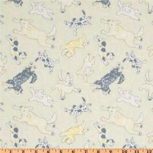  44 Wide Soliel Flying Pups Butter Fabric By The Yard 