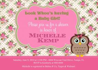 OWL BABY SHOWER INVITATIONS U PRINT MANY DESIGNS FAST  
