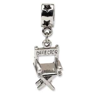  Sterling Silver Reflections Directors Chair Dangle Bead Jewelry