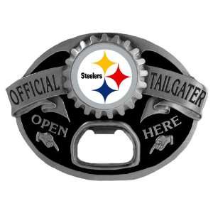 Pittsburgh Steelers NFL Bottle Opener Tailgater Belt Buckle:  
