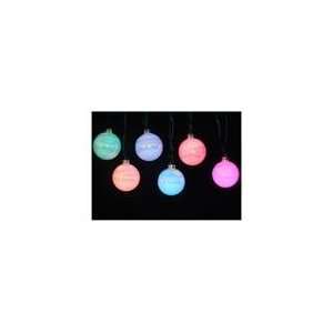 Set of 6 Pearlescent LED Color Changing Glass Ball Christmas Lig 