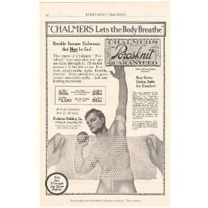  1915 Chalmers Porosknit Underwear Shot Put Man Print Ad 