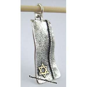 925 Silver and Gold Star of David Pendant 