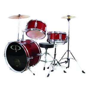    GP Percussion Complete 3 Piece Junior Drum Set Musical Instruments