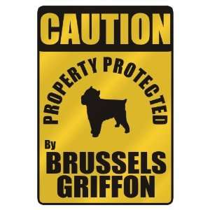   PROTECTED BY BRUSSELS GRIFFON  PARKING SIGN DOG