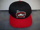 Minor League baseball cap in black with catfish logo, adjustable cap