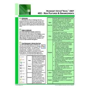 Microsoft Excel 2007 New Features & Enhancements Quick Reference Guide