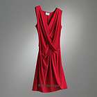 NEW Women Simply Vera Wang sz S M XL Pleated Shift Dress Red Draped