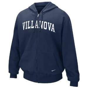 : Nike Villanova Wildcats Navy Blue Classic Full Zip Hoody Sweatshirt 