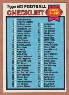 1979 Topps Football #114 CHECKLIST 1 132 Unmarked EX+  