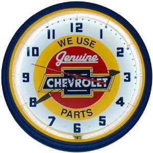  Chevy Red Center Parts Neon 20 Wall Clock Made In USA New 