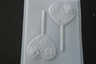 SWEET 15 HEART Rose Lolly Chocolate Candy Soap MOLD New  