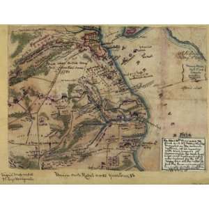 Civil War Map Union and Rebel works Yorktown, Va. 1862.:  