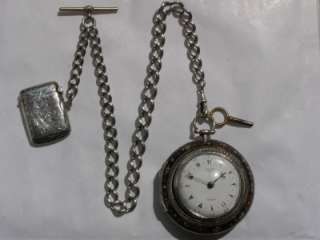   Fusee silver triple case watch&chain by Ralph Gout.Ottoman  