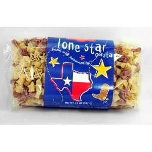   State of Texas and Stars Shaped Red and White Pasta