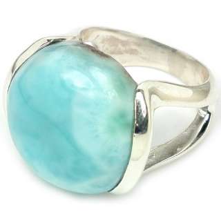 R5089LR LARIMAR 925 STERLING SILVER RING JEWELRY s.6  