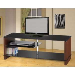  Plasma LCD TV Stand with Chrome Accents in Black Finish 