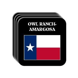US State Flag   OWL RANCH AMARGOSA, Texas (TX) Set of 4 Mini Mousepad 