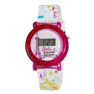 Kids 3500009B Character Barbie Crystal Accented Pink Strap Digital 