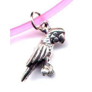   10 Pink Parrot Ankle Bracelet Sterling Silver Jewelry: Home & Kitchen