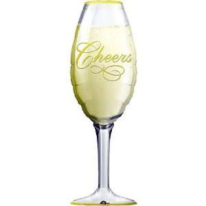  14 Mini Mylar Champagne Glass Cheers Balloon Cup & Stick 