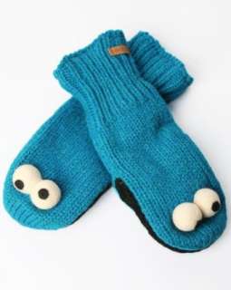  Sesame Street Cookie Monster Adult Wool Mittens: Clothing