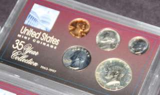   Historic Society 35 Years US Coin Sets 1963 1997 (33) Inc.Silver Coins