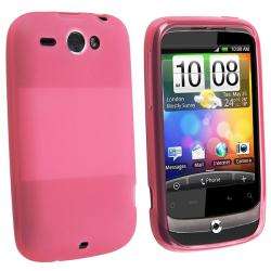 Clear Pink TPU Rubber Case for HTC Wildfire  