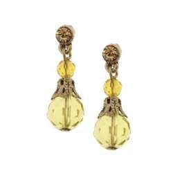 Goldtone Sweet Honey Yellow Acrylic Drop Earrings  Overstock