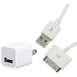 Apple OEM iPod/iPhone USB Power Adapter/ Data Cable  Overstock