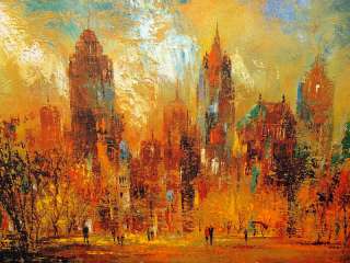 LAYCOX American Modern Impressionist California Cityscape Oil Painting 