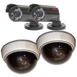 See 4 pack Non operational Dome and Bullet Cameras  