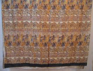 Cream Pure Silk Vintage Antique Sari Saree Fabric Free #002VW  
