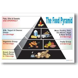  The Food Pyramid   Classroom Motivational Poster Office 