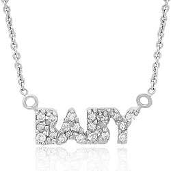   Stonez Sterling Silver Cubic Zirconia Baby Necklace  