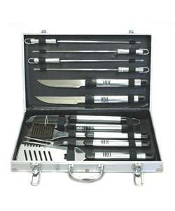 Daxx Stainless Steel 10 piece BBQ Set with Case  Overstock