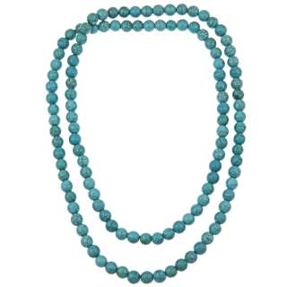 Pearlz Ocean Turquoise Howlite 36 inch Endless Necklace   