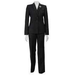 Calvin Klein Womens Double Collar Pinstripe Pant Suit  Overstock