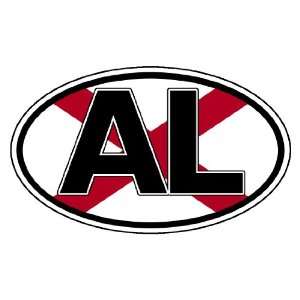  Alabama AL on State Flag Car Bumper Sticker Decal Oval 