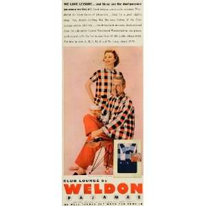  1954 Ad Club Lounge Weldon Pajamas Lastex Wonderbelt 