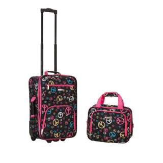 Rockland Expandable Peace Sign 2 piece Lightweight Carry on Luggage 
