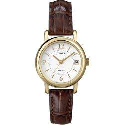 Timex Womens Classic Brown Leather Strap Watch  Overstock