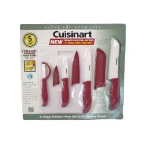  Cuisinart 8 Piece Ceramic Knife Kitchen Prep Set with Cutting 