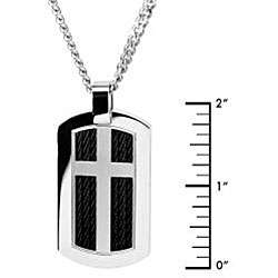 Stainless Steel Cross Dog Tag Necklace  