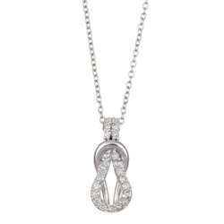 Platifina 1/5ct TDW Diamond Love Knot Necklace  